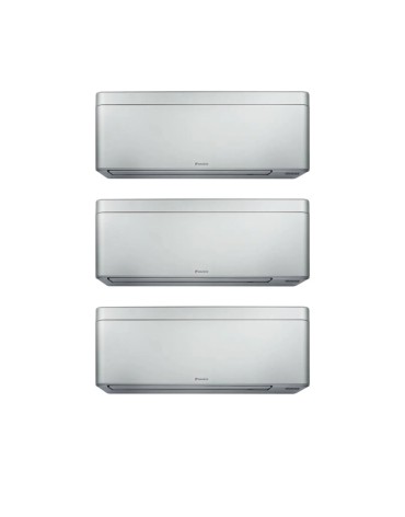multisplit légkondicionáló készülék Daikin Stylish cu három beltéri egységek, kettő 7000 BTU és egy 12000 BTU Ezüst, 2xFTXA20CS + FTXA35CS + 3MXM68A, Coanda hatás, jelenlétérzékelő, 3D légáramlás, Flash Streamer, szűrők ezüst ionok