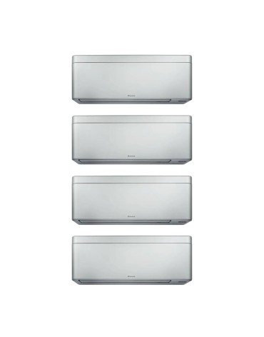 multisplit légkondicionáló készülék Daikin Stylish négy beltéri egységgel, három 5000 BTU és egy 9000 BTU Ezüst, 3xCTXA15CS-FTXA25CS-4MXM68A, Coanda hatás, jelenlétérzékelő, 3D légáramlás, Flash Streamer, szűrők ezüst ionok