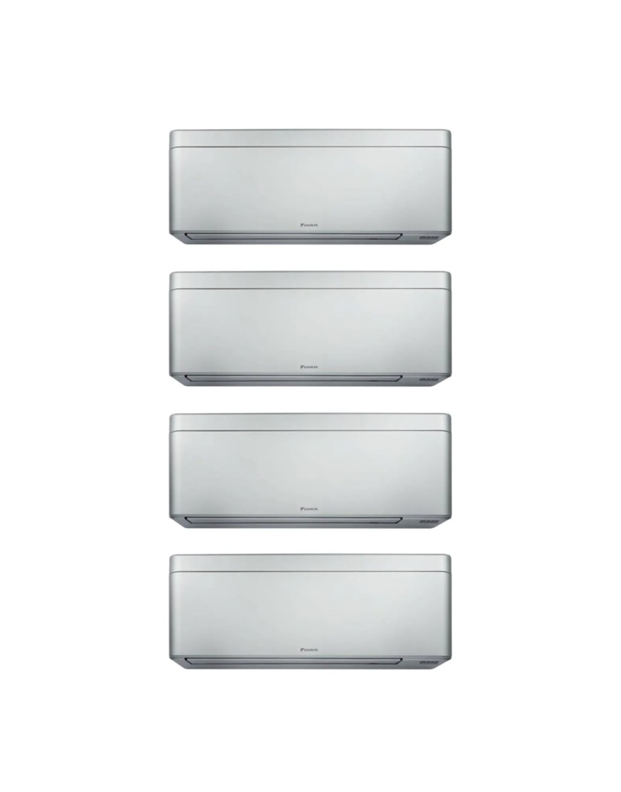 multisplit légkondicionáló készülék Daikin Stylish négy beltéri egységgel, három 5000 BTU és egy 12000 BTU Ezüst, 3xCTXA15CS-FTXA35CS-4MXM68A, Coanda hatás, jelenlétérzékelő, 3D légáramlás, Flash Streamer, szűrők ezüst ionok