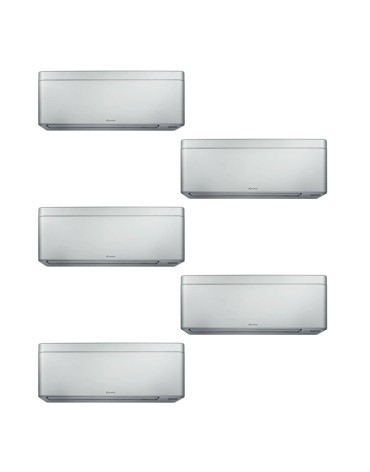 multisplit légkondicionáló készülék Daikin Stylish öt beltéri egységgel, négy 5000 BTU és egy 12000 BTU Ezüst, 4xCTXA15CS-FTXA35CS-5MXM90A, Coanda hatás, jelenlétérzékelő, 3D légáramlás, Flash Streamer, szűrők ezüst ionok.