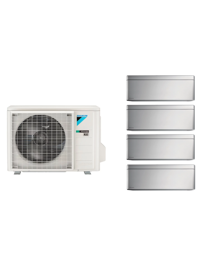 Aparat de aer condiționat multisplit Daikin Stylish cu patru unități interne, trei 5000 și una de 9000 BTU Silver - garanție 60 luni
