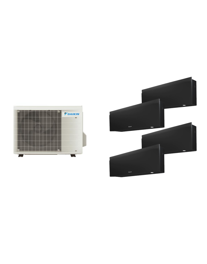 Aparat de aer condiționat multisplit Daikin EMURA cu patru unități interne, trei 7000 și una de 18000 BTU Black - garanție 60 luni
