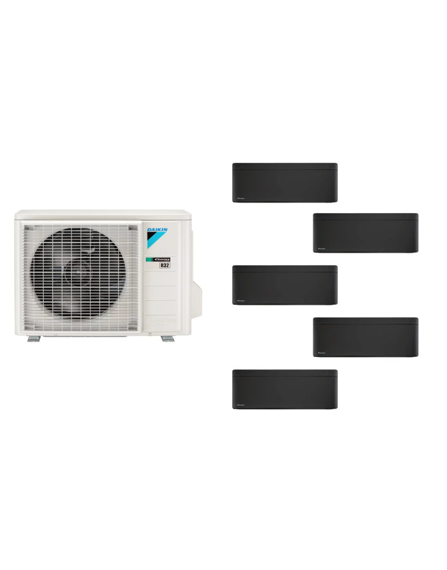 Aparat de aer condiționat multisplit Daikin Stylish cu cinci unități interne, patru 5000 BTU și una de 12000 BTU Black - garanție 60 luni