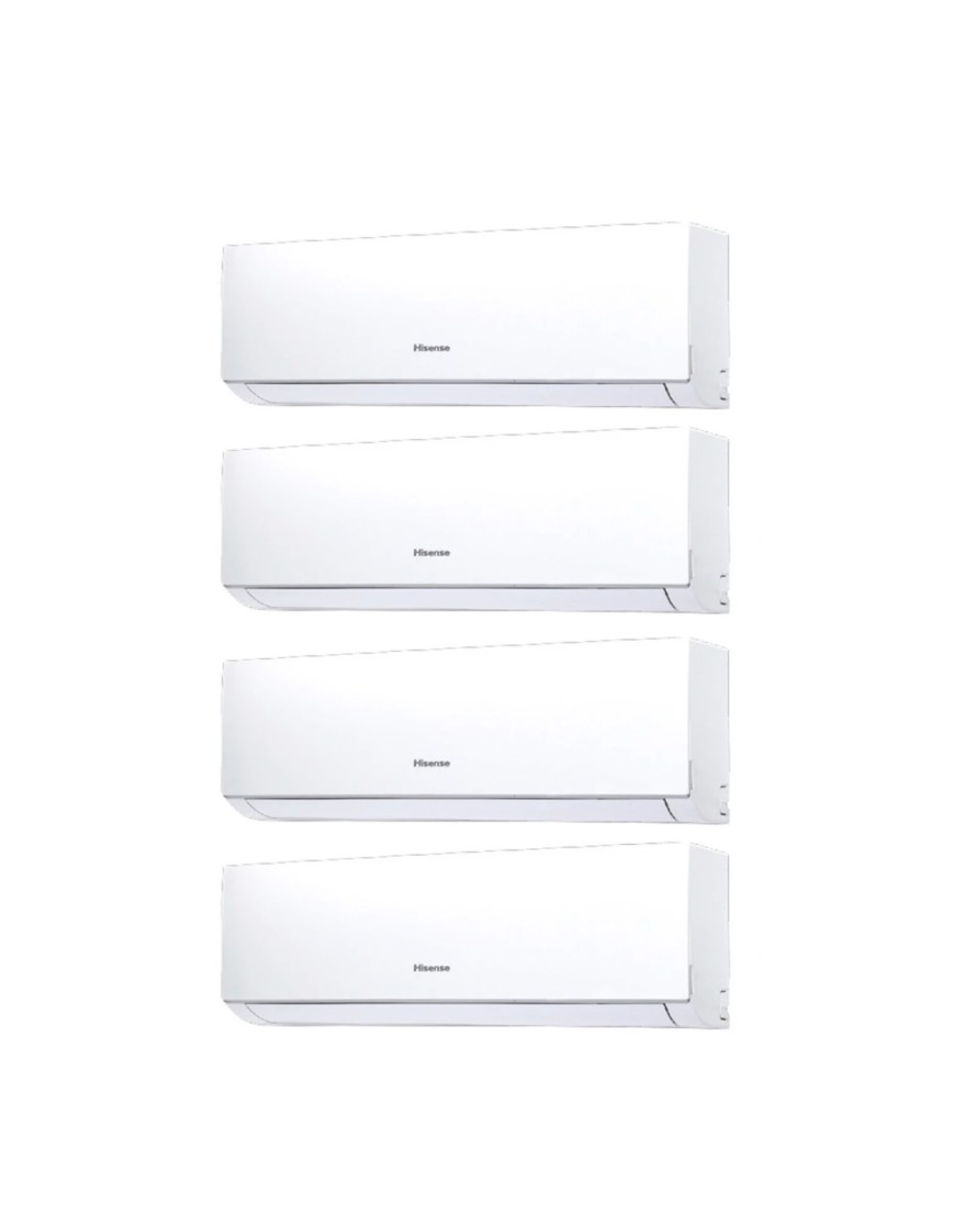 Aparat de aer condiționat multisplit HIsense cu patru unități interne NewComfort, trei de  9000 BTU și una de 12000 BTU