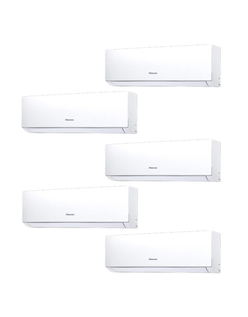 Aparat de aer condiționat multisplit HIsense cu cinci unități interne NewComfort, patru de  9000 BTU și una de 18000 BTU