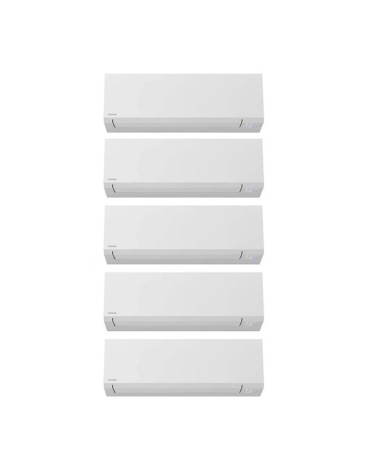 Aparat de aer condiționat multisplit TOSHIBA cu cinci unități interne EDGE ALB, patru 9000 BTU și una de 12000 BTU, wifi integrat, garanție 60 luni, funcționare pe încălzire până la -20°C