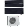 multisplit légkondicionáló készülék Mitsubishi Elektromos Kirigamine Deluxe két beltéri egységgel 9000 BTU Onyx Fekete, MXZ-2F42VF3-2*MSZ-LN25VGB, 60 hónap garévcia, Érzékelő 3D i-see, Plazma Quad Plusz