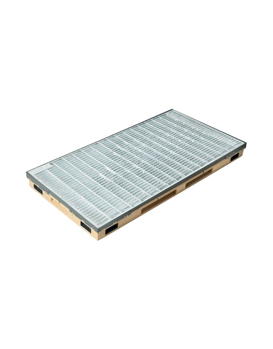 Ștergător de lábak încastrabil ACO Vario 2.0 Hybrid, cu tavă beton cu polimeri és grătar rețea szem 30/10, B125, 1000x500x80mm