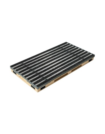 Ștergător de lábak încastrabil ACO Vario 2.0 Hybrid, cu tavă din beton cu polimeri és grătar insertie textila, antracit, 750x500x80mm