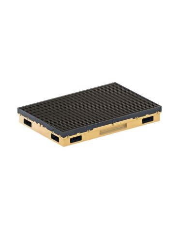 Ștergător de lábak încastrabil ACO Vario 2.0 Hybrid, cu tavă din beton cu polimeri és grătar cu inserție de gumi, antracit, 750x500x80mm
