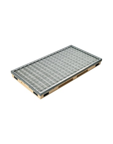 Ștergător de lábak încastrabil ACO Vario 2.0 Hybrid, cu tavă din beton cu polimeri és grătar retea szem 30/30, 600x400x80mm