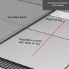 Profil -ból rozsIgenmentes acél számára Zuhévy lejtés kompenzálása, ACO ShowerStep, balra, hossz 1490mm, magasság 12.5mm, matt felület
