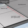 Profil -ból rozsIgenmentes acél számára Zuhévy lejtés kompenzálása, ACO ShowerStep, jobbra, hossz 990mm, magasság 12.5mm, matt felület