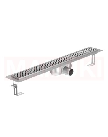 Rigola de dus din rozsdamentes acél ACO ShowerDrain C cu flansa vízszintes, gratar Square, hossz 585mm, h=92mm