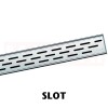 Folyóka de zuhany -ból rozsdamentes acél ACO ShowerDrain C cu karima vízszintes, rács Slot, hossz 685mm, h=92mm