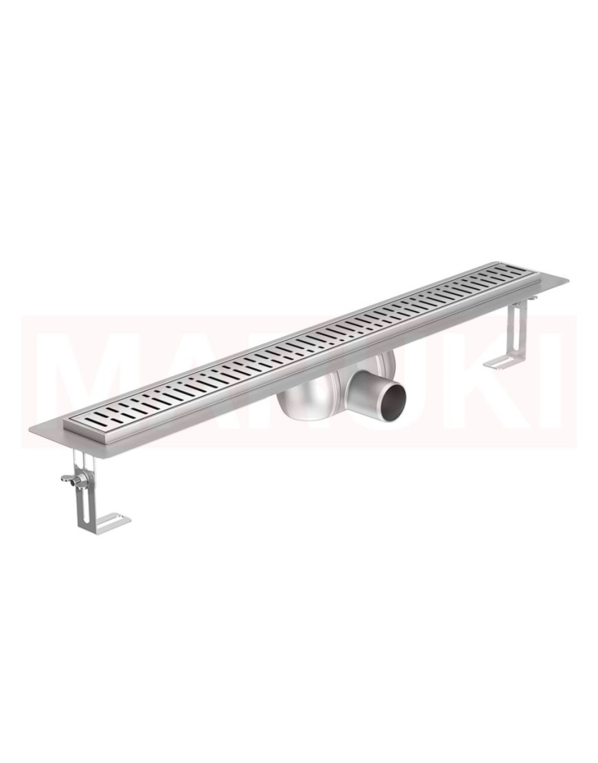 Árok de dus rozsIgenmentes acél ACO ShowerDrain C cu karima vízszintes, rács Wave, hossz 985mm, h=92mm