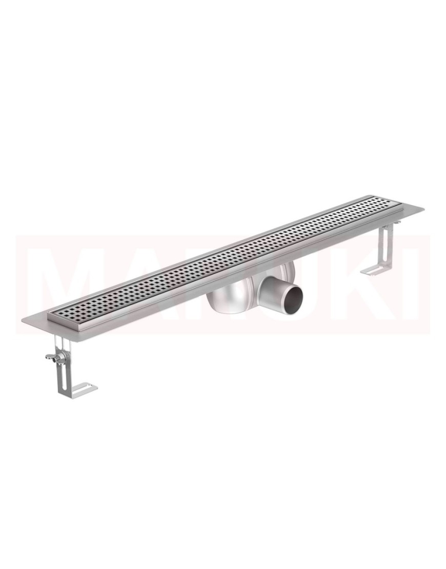 Folyóka de zuhévy -ból rozsIgenmentes acél ACO ShowerDrain C cu karima vízszintes, rács Square, hossz 1185mm, h=92mm