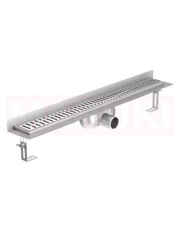 Folyóka de zuhany -ból rozsdamentes acél ACO ShowerDrain C cu karima Fal, rács Wave, hossz 885mm, h=92mm