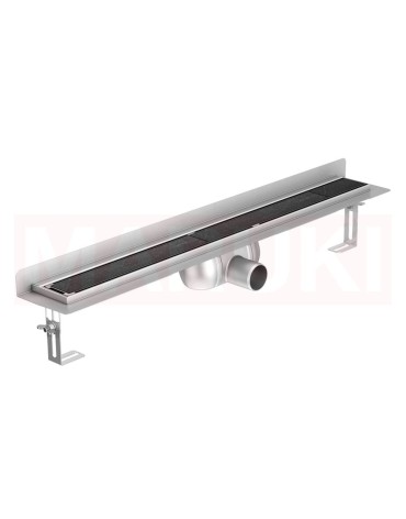 Folyóka de zuhany -ból rozsdamentes acél ACO ShowerDrain C cu karima Fal, rács Tile, hossz 885mm, h=92mm