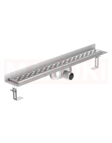 Rigola de dus din rozsdamentes acél ACO ShowerDrain C cu flansa Fal, gratar Slot, hossz 1185mm, h=92mm