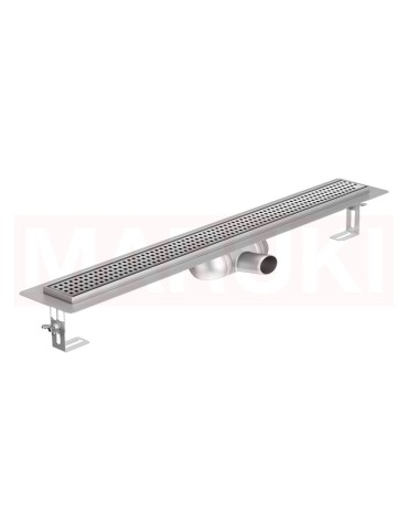 Folyóka de zuhany -ból rozsdamentes acél ACO ShowerDrain C cu karima vízszintes, rács Square, hossz 685mm, h=69mm