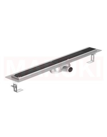 Folyóka de zuhany -ból rozsdamentes acél ACO ShowerDrain C cu karima vízszintes, rács Tile, hossz 685mm, h=69mm