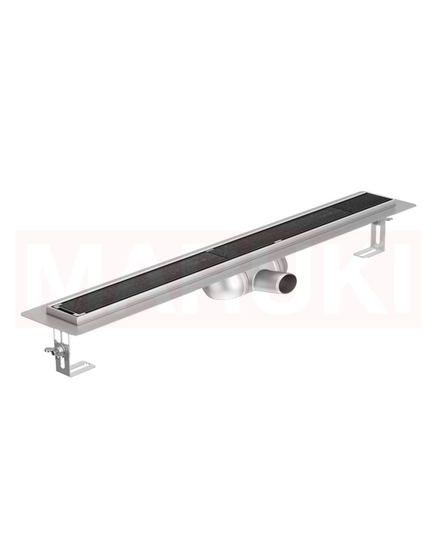 Folyóka de zuhany -ból rozsdamentes acél ACO ShowerDrain C cu karima vízszintes, rács Tile, hossz 685mm, h=69mm