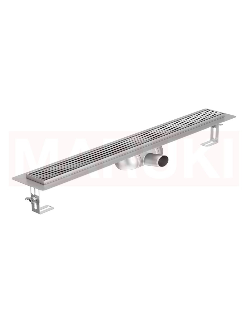 Árok de dus rozsIgenmentes acél ACO ShowerDrain C cu karima vízszintes, rács Square, hossz 785mm, h=69mm