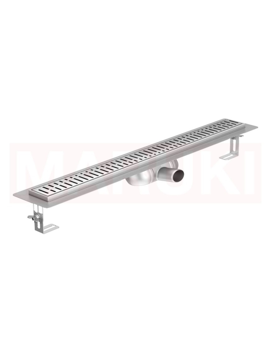 Árok de dus rozsIgenmentes acél ACO ShowerDrain C cu karima vízszintes, rács Wave, hossz 885mm, h=69mm