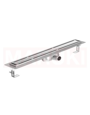 Folyóka de zuhany -ból rozsdamentes acél ACO ShowerDrain C cu karima vízszintes, rács Massive, hossz 1185mm, h=69mm