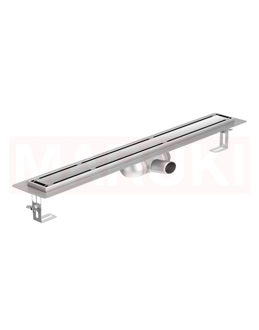 Árok de dus rozsIgenmentes acél ACO ShowerDrain C cu karima vízszintes, rács Masszív, hossz 1185mm, h=69mm