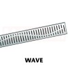 Folyóka de zuhany -ból rozsdamentes acél ACO ShowerDrain C cu karima Fal, rács Wave, hossz 885mm, h=69mm