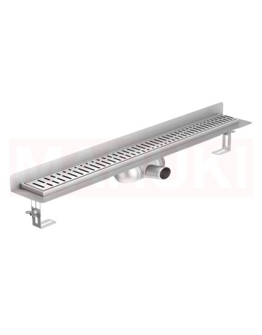 Rigola de dus din rozsdamentes acél ACO ShowerDrain C cu flansa Fal, gratar Wave, hossz 1085mm, h=69mm