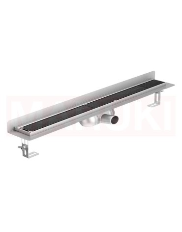 Rigola de dus din rozsdamentes acél ACO ShowerDrain C cu flansa Fal, gratar Tile, hossz 1085mm, h=69mm