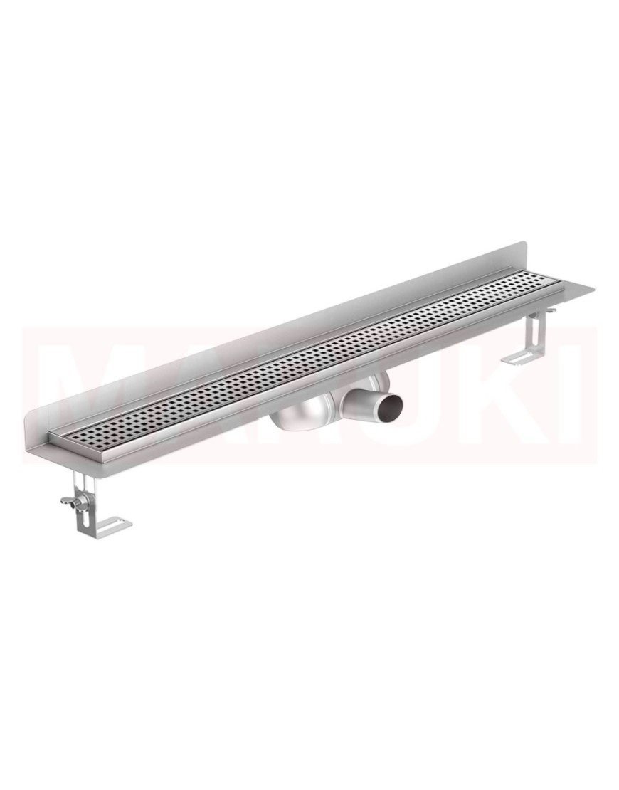 Folyóka de zuhany -ból rozsdamentes acél ACO ShowerDrain C cu karima Fal, rács Square, hossz 1185mm, h=69mm