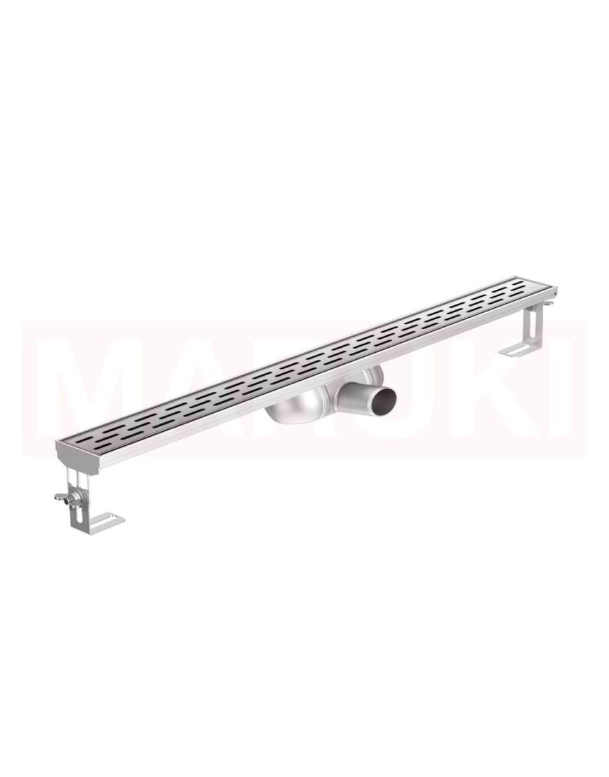 Folyóka de zuhany -ból rozsdamentes acél ACO ShowerDrain C nélkül karima, rács Slot, hossz 985mm, h=69mm