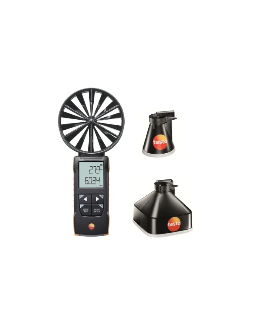 Testo 417 set 1 - Anemometru cu elice și pâlnii de măsurare