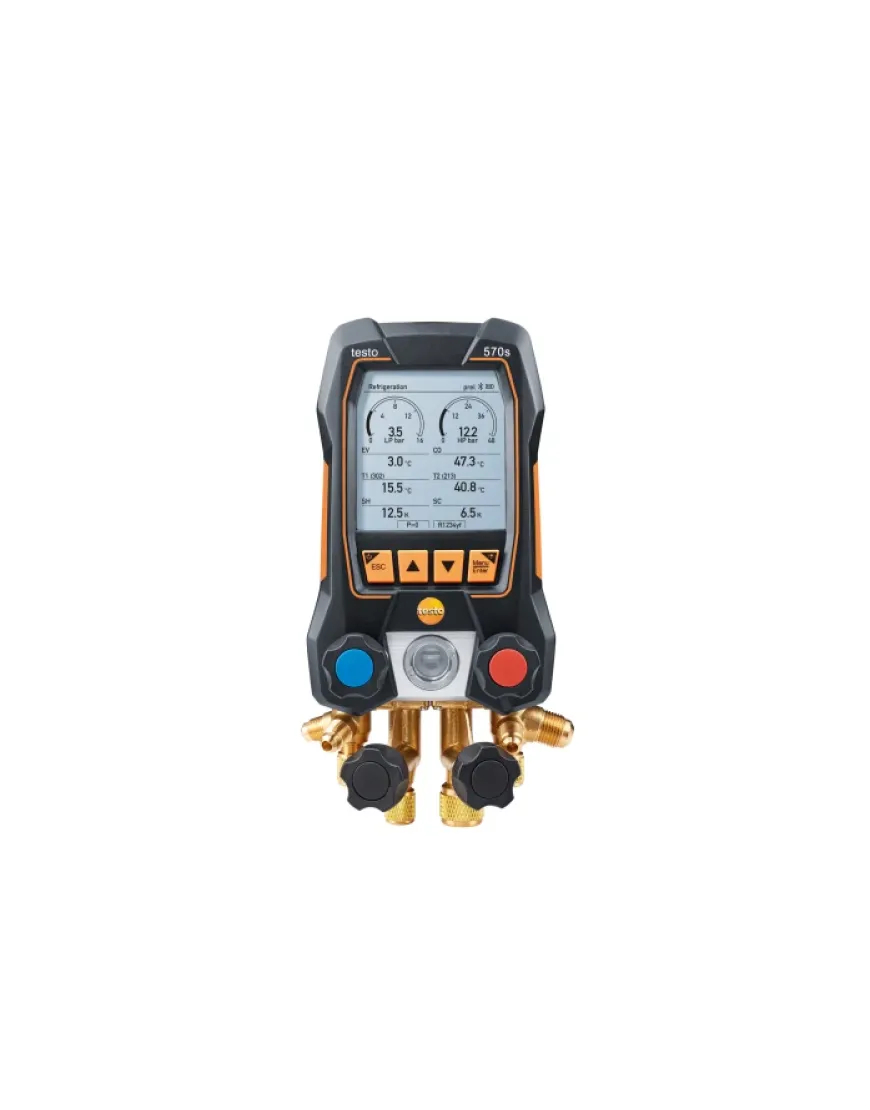 testo 570s - Digitális elosztó 4 szeleppel, Bluetooth-szal és intelligens hibaelemzéssel