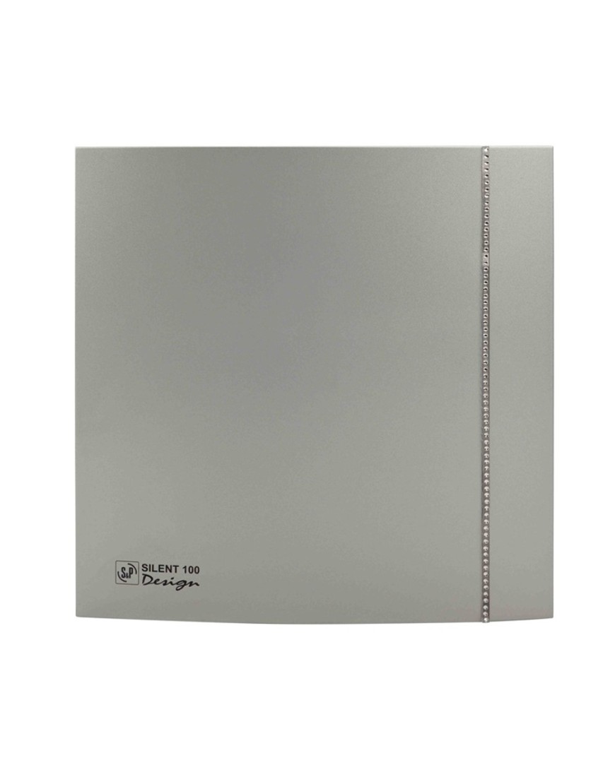 Fürdőszoba páraelszívó Soler & Palau Silent 100 CZ Silver Design Swarovski