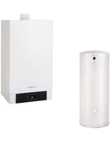 Pachet fűtési kazán Viessmann Vitodens 200-W 49 kW cu boiler bivalent Vitocell 300 liter + CADOU 12 hónap Extragarantie