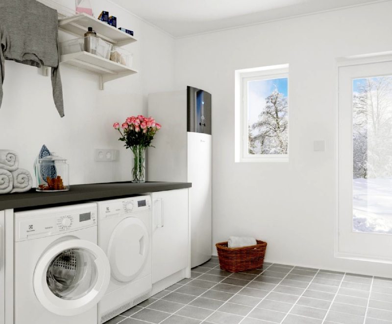 Daikin Altherma 3 R F EBVH 11 kW beépített elegáns nappali modern
