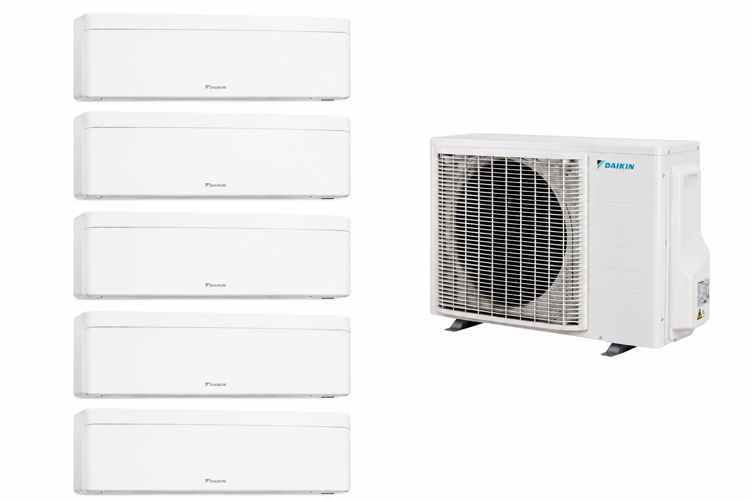 Multisplit Daikin Stylish White 5 zone, living, 3 dormitoare, birou